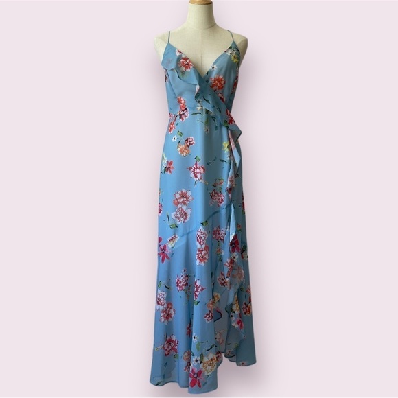 BIN#5 - ESSUE Women’s Small Criss-Cross Back Floral Print Maxi Dress S - Picture 1 of 9